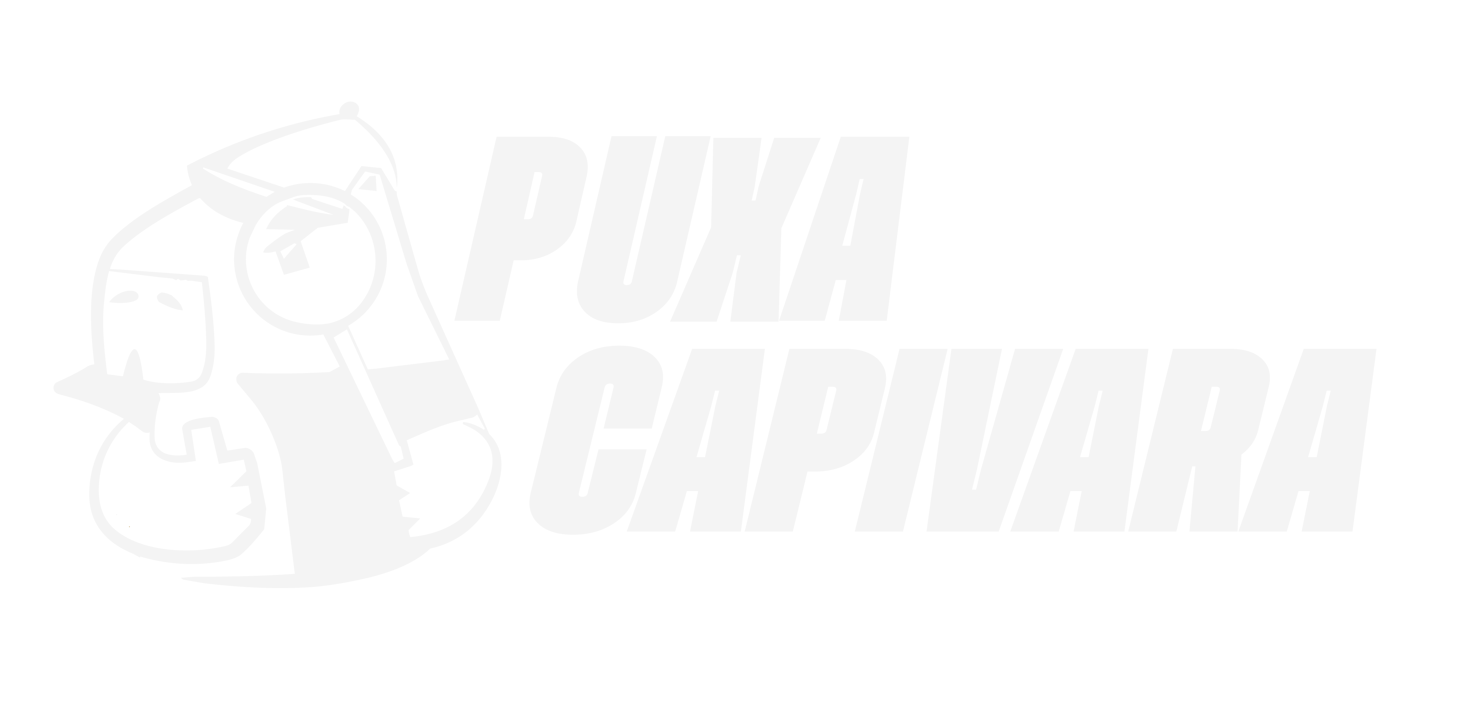 Logo Puxa Capivara negative white